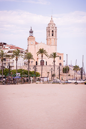 Parròquia de Sant Bartomeu i Santa Tecla from the Beach